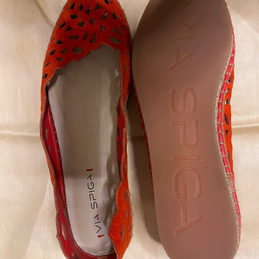 Via Spiga Bellerose suede red espadrille size 9M